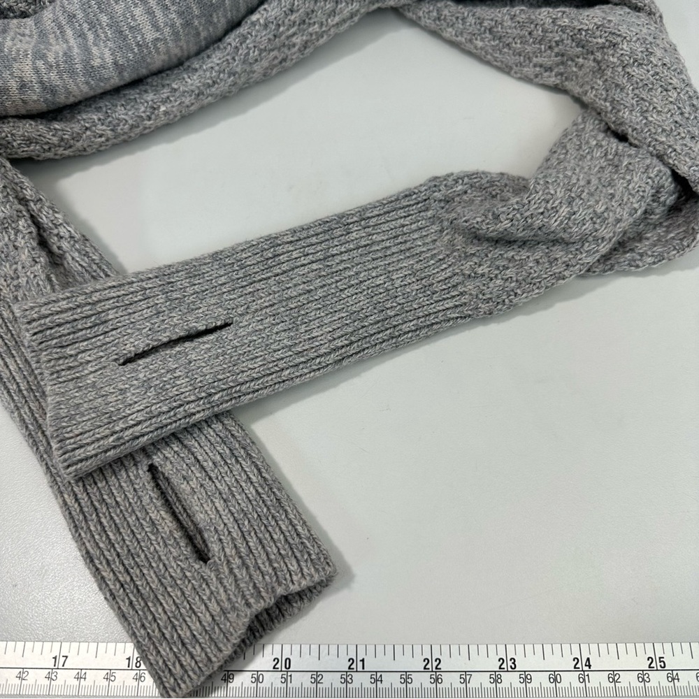 DAKINI Open Cardigan Sz S Thumb Grips Grips Wool Nylon Blend Gray Cable … - Picture 9 of 11